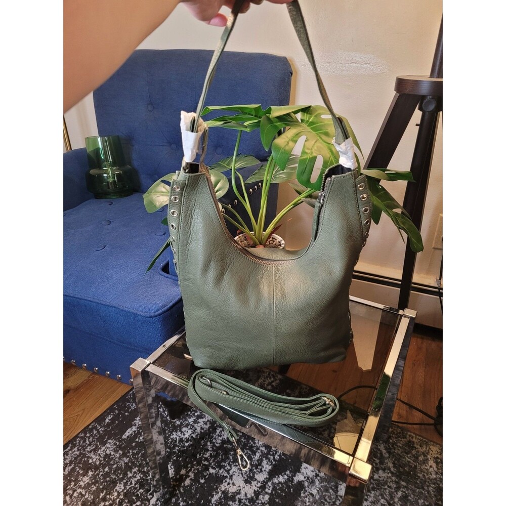 Beautiful Olive Green Boho Shoulder Bag- Slight Imperfections See Description - Picture 8 of 16